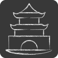 Icon Pagoda. related to House symbol. chalk Style. design editable vector