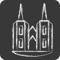 Icon Cathedral. related to House symbol. chalk Style. design editable vector