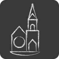 Icon Chapel. related to House symbol. chalk Style. design editable vector