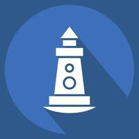 Icon Light House. related to House symbol. long shadow style. design editable vector