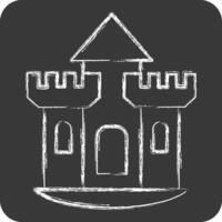 Icon Castle. related to House symbol. chalk Style. design editable vector