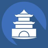 Icon Pagoda. related to House symbol. long shadow style. design editable vector