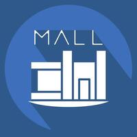 Icon Shopping Mall. related to House symbol. long shadow style. design editable vector