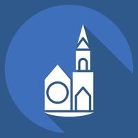 Icon Chapel. related to House symbol. long shadow style. design editable vector