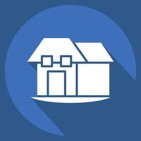 Icon Farm House. related to House symbol. long shadow style. design editable vector