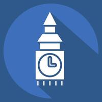 Icon Fortress. related to House symbol. long shadow style. design editable vector