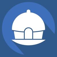 Icon Huuuut. related to House symbol. long shadow style. design editable vector