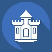 Icon Castle. related to House symbol. long shadow style. design editable vector