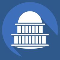 Icon Capitol. related to House symbol. long shadow style. design editable vector