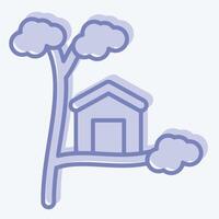 Icon Tree House. related to House symbol. two tone style. design editable vector