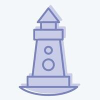 Icon Light House. related to House symbol. two tone style. design editable vector