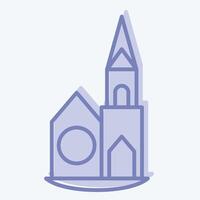 Icon Chapel. related to House symbol. two tone style. design editable vector