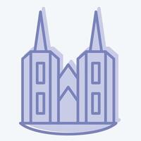 Icon Cathedral. related to House symbol. two tone style. design editable vector