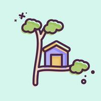 Icon Tree House. related to House symbol. MBE style. design editable vector
