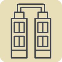 Icon Skyscraper. related to House symbol. hand drawn style. design editable vector