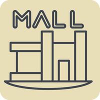 Icon Shopping Mall. related to House symbol. hand drawn style. design editable vector
