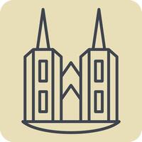 Icon Cathedral. related to House symbol. hand drawn style. design editable vector