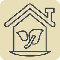 Icon Eco House. related to House symbol. hand drawn style. design editable vector