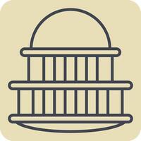 Icon Capitol. related to House symbol. hand drawn style. design editable vector