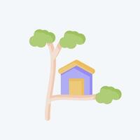 Icon Tree House. related to House symbol. flat style. design editable vector