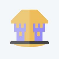 Icon Bungalow. related to House symbol. flat style. design editable vector