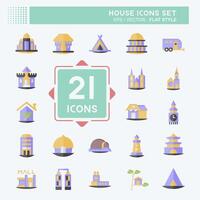 Icon Set House. related to Education symbol. flat style. design editable vector