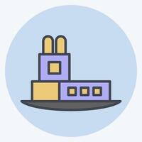 Icon Tower. related to House symbol. color mate style. design editable vector