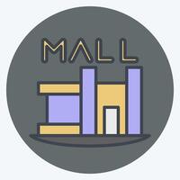 Icon Shopping Mall. related to House symbol. color mate style. design editable vector