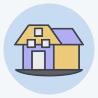 Icon Farm House. related to House symbol. color mate style. design editable vector