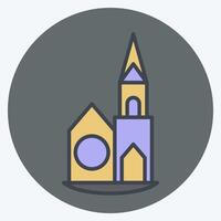 Icon Chapel. related to House symbol. color mate style. design editable vector