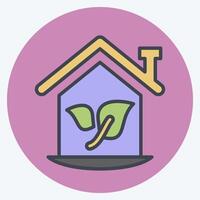 Icon Eco House. related to House symbol. color mate style. design editable vector