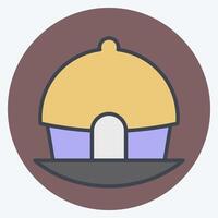 Icon Huuuut. related to House symbol. color mate style. design editable vector