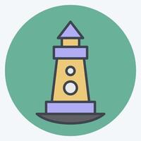Icon Light House. related to House symbol. color mate style. design editable vector