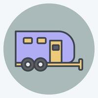 Icon Caravan. related to House symbol. color mate style. design editable vector