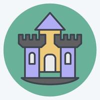 Icon Castle. related to House symbol. color mate style. design editable vector