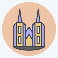 Icon Cathedral. related to House symbol. color mate style. design editable vector