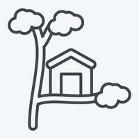 Icon Tree House. related to House symbol. line style. design editable vector
