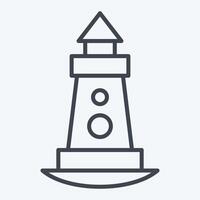Icon Light House. related to House symbol. line style. design editable vector
