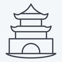 Icon Pagoda. related to House symbol. line style. design editable vector