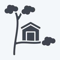 Icon Tree House. related to House symbol. glyph style. design editable vector
