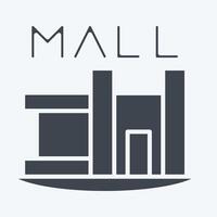 Icon Shopping Mall. related to House symbol. glyph style. design editable vector
