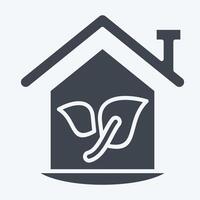 Icon Eco House. related to House symbol. glyph style. design editable vector
