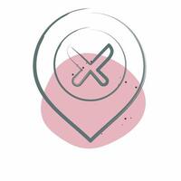 Icon Restaurant. related to Location symbol. Color Spot Style. design editable vector