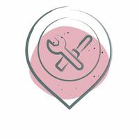 Icon Engineering. related to Location symbol. Color Spot Style. design editable vector