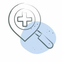 Icon Location Search. related to Location symbol. Color Spot Style. design editable vector