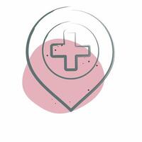 Icon Hospital. related to Location symbol. Color Spot Style. design editable vector