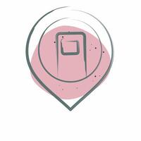 Icon Charging Station. related to Location symbol. Color Spot Style. design editable vector