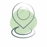 Icon Current Location 2. related to Location symbol. Color Spot Style. design editable vector