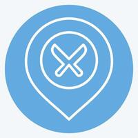 Icon Restaurant. related to Location symbol. blue eyes style. design editable vector