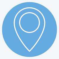 Icon Location Pin. related to Location symbol. blue eyes style. design editable vector